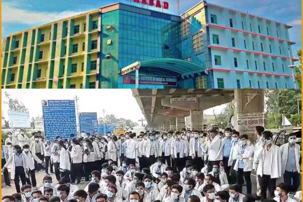 कॉलेज प्रशासन पर तानाशाही रवैया के विरोध में मेडिकल छात्रों ने कानपुर रोड जाम किया
