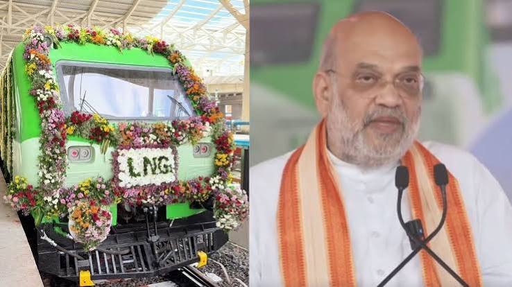 साबरमती से दौड़ी देश की पहली LNG ट्रेन, अमित शाह ने दिखाई हरी झंडी