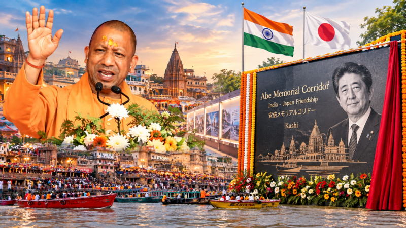 काशी में ‘आबे मेमोरियल कॉरिडोर’ का लोकार्पण, योगी बोले- आस्था से अर्थव्यवस्था तक मजबूत हुए रिश्ते