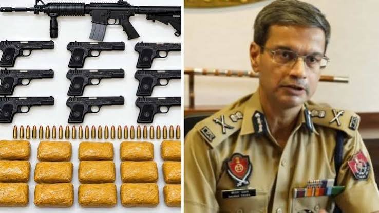 पंजाब में तस्करी नेटवर्क पर बड़ा एक्शन, M-16 राइफल, 9 पिस्तौल और 15 किलो अफीम के साथ 4 गिरफ्तार